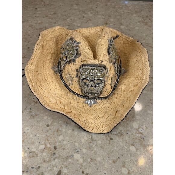 Whittall & Shon Gothic Glam Skull Rhinestone Cowgirl Hat Western Glam